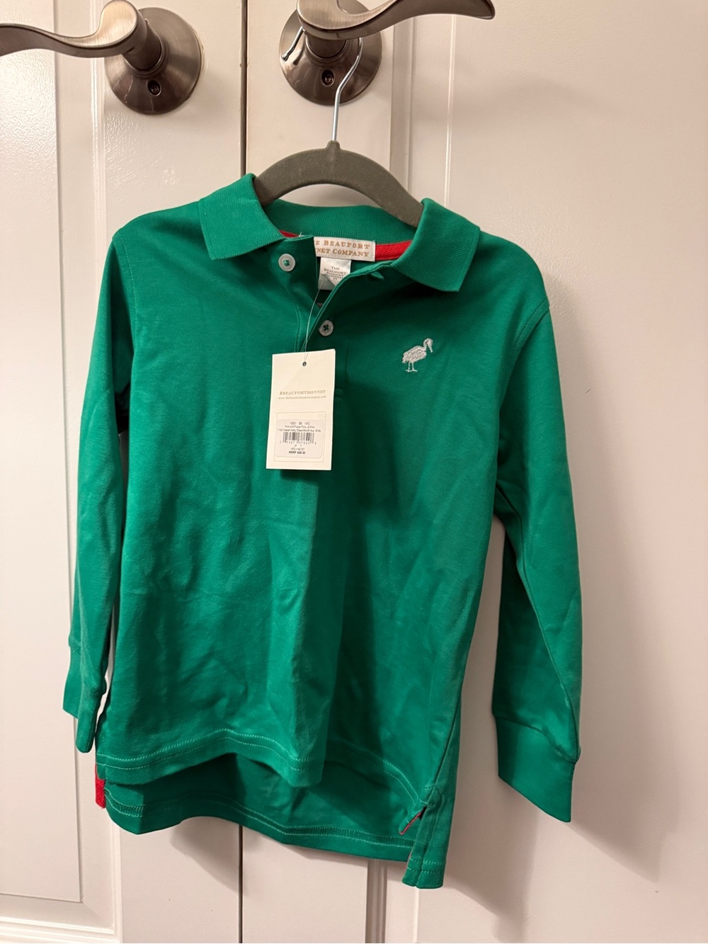 The Beaufort Bonnet Company Green Long-Sleeve Polo for Kids
